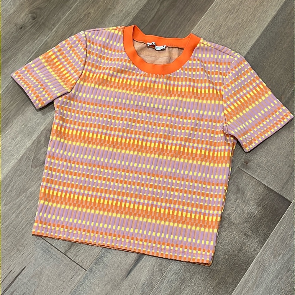 Zara Color Blocked Shirt 🧡💜💛